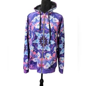 iEDM.COM Hooded Sweatshirt Men's Small. Psychadelic Colors